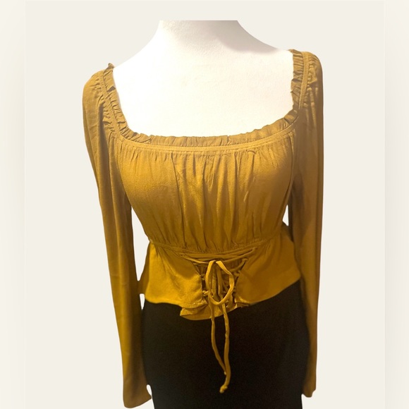 Dusty Olive Corset Peplum Top - Picture 1 of 5